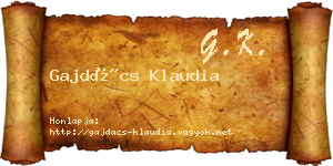 Gajdács Klaudia névjegykártya